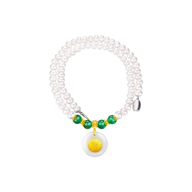 Yuanyanghuangjin Freshwater Pearl Necklaces Women's-0