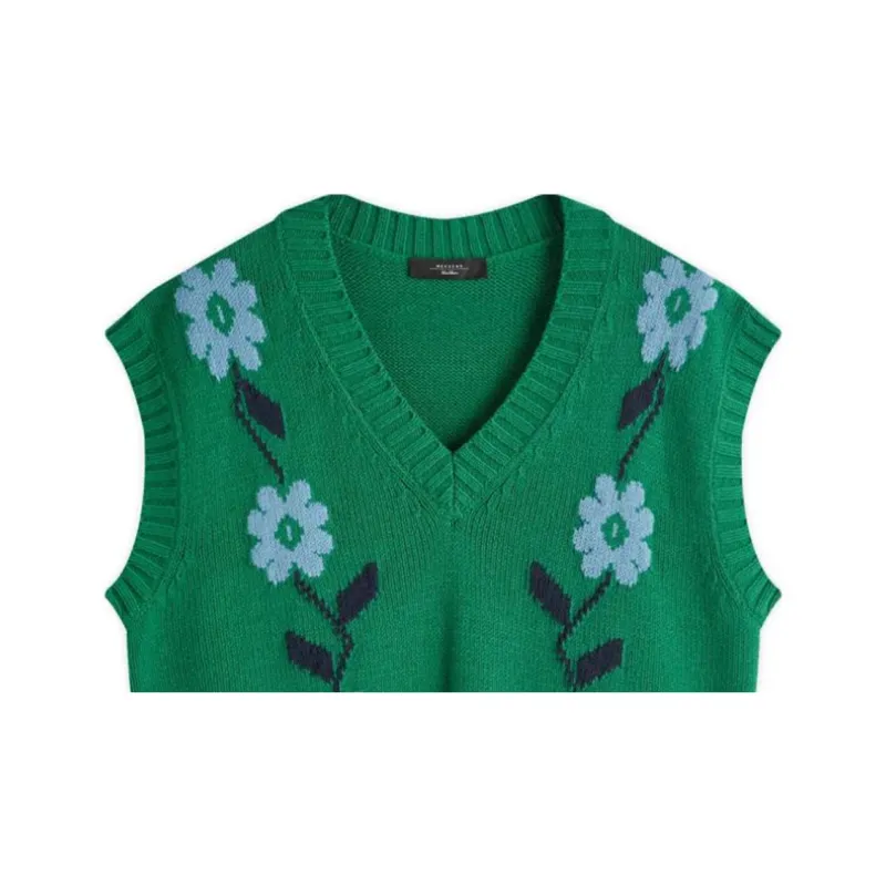 WEEKEND MaxMara V Neck Floral Patterned Vest-5