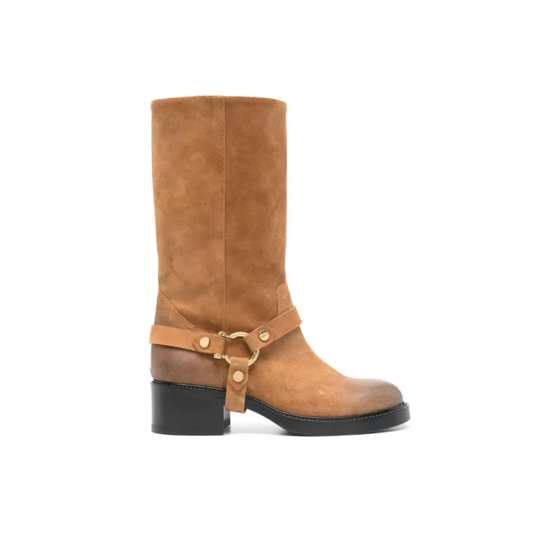 Chloe Dakota Ankle Boots 4cm Women's Brown-1