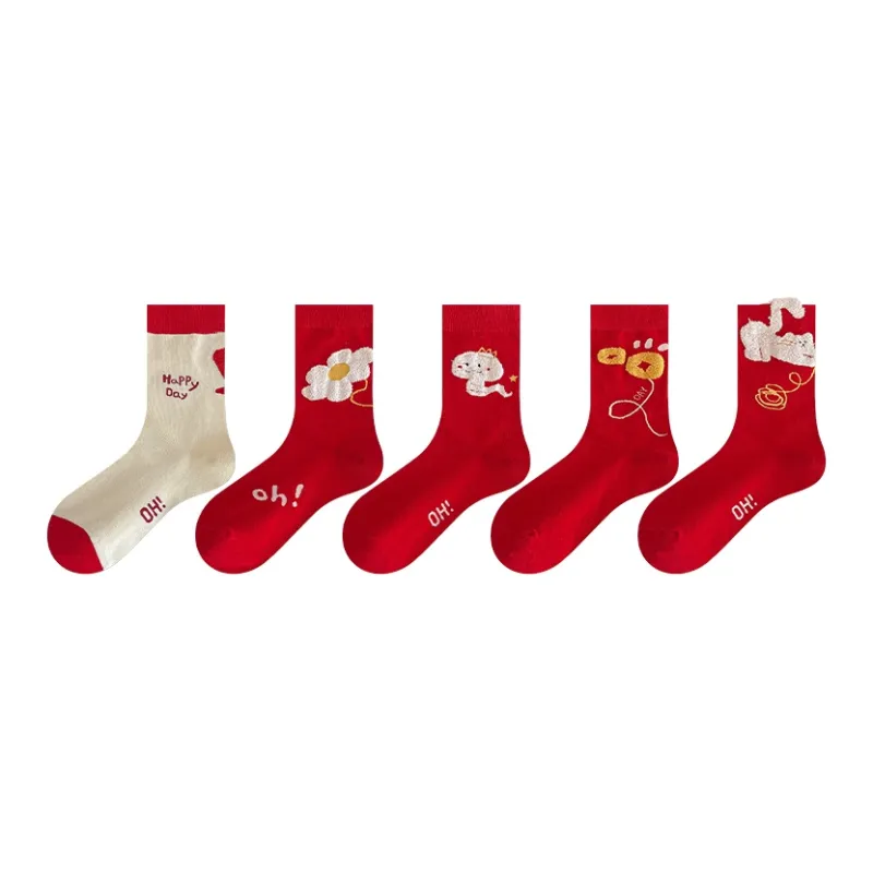 MIIOW Honmei Honmei Series Mid Calf Socks Unisex 5 Pack-0