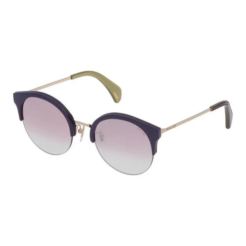 Police Metal Round Sunglasses Women's Purple-0