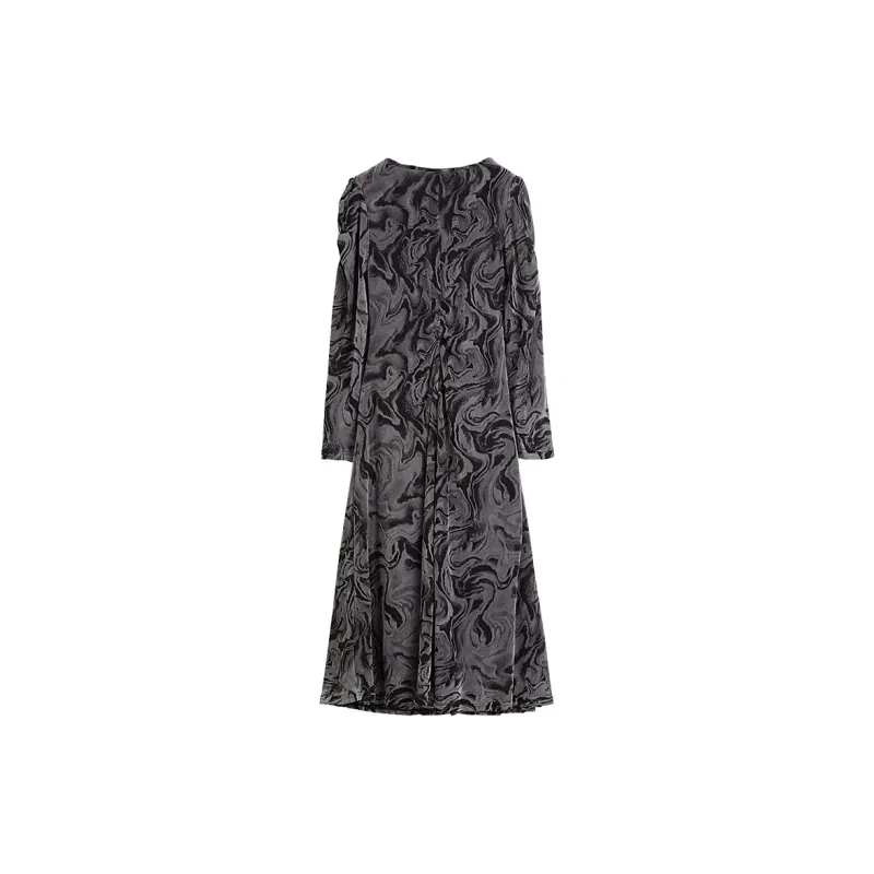 Hang Yi Court Long Sleeved Dress Women's Gray-1