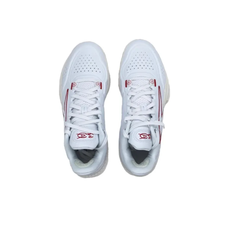 LiNing Anti Slip Wear Resistant Low Top Basketball Shoes Men's White-3