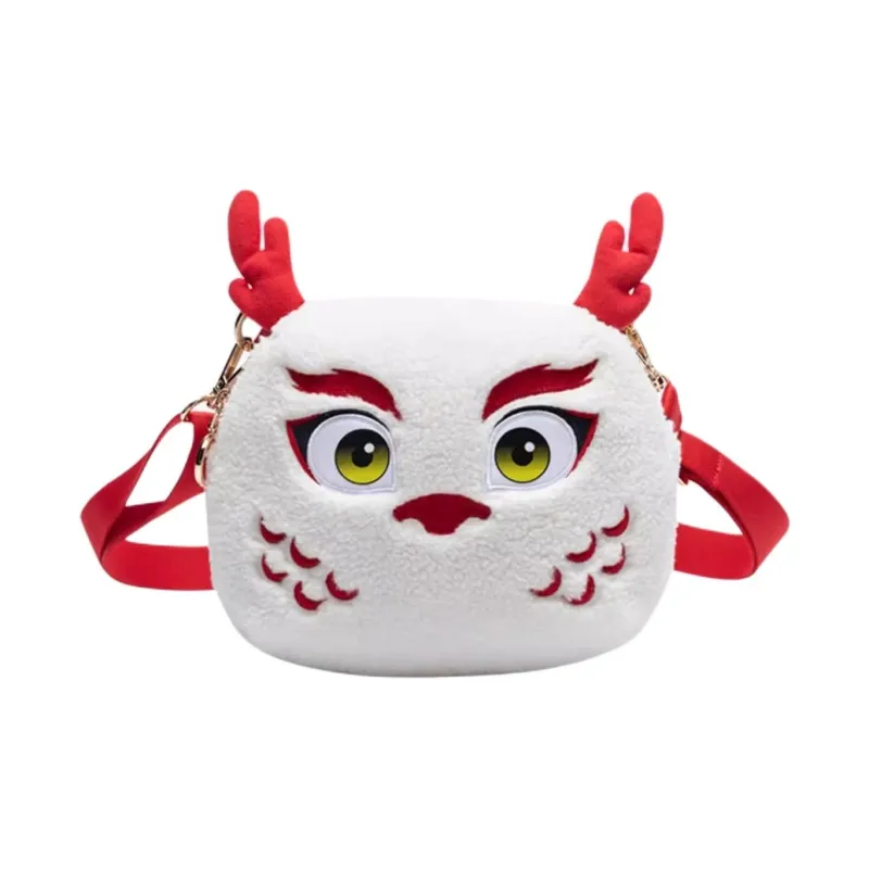 Anta Plush Cloth Shoulder Bag, Crossbody Bag Regular Unisex Papyrus White-2