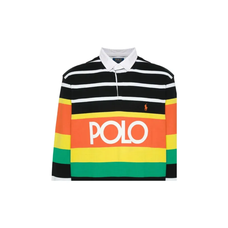 Polo Ralph Lauren Logo Printed Striped Polo Shirt-5
