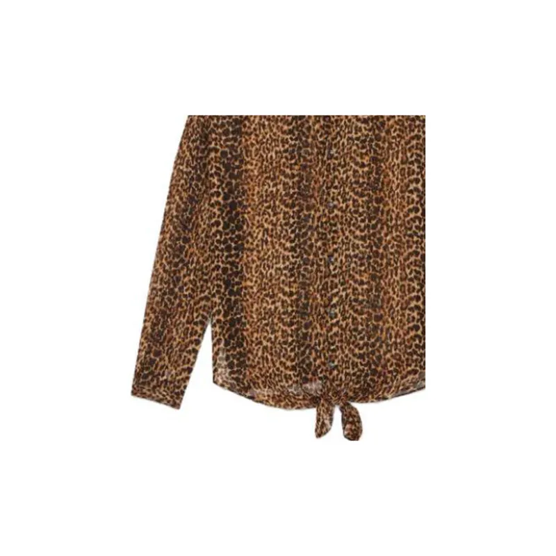 SAINT LAURENT Leopard Print Sheer Shirt-2