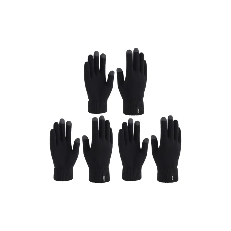 PEAK Acrylic Knit Gloves Unisex Black-4
