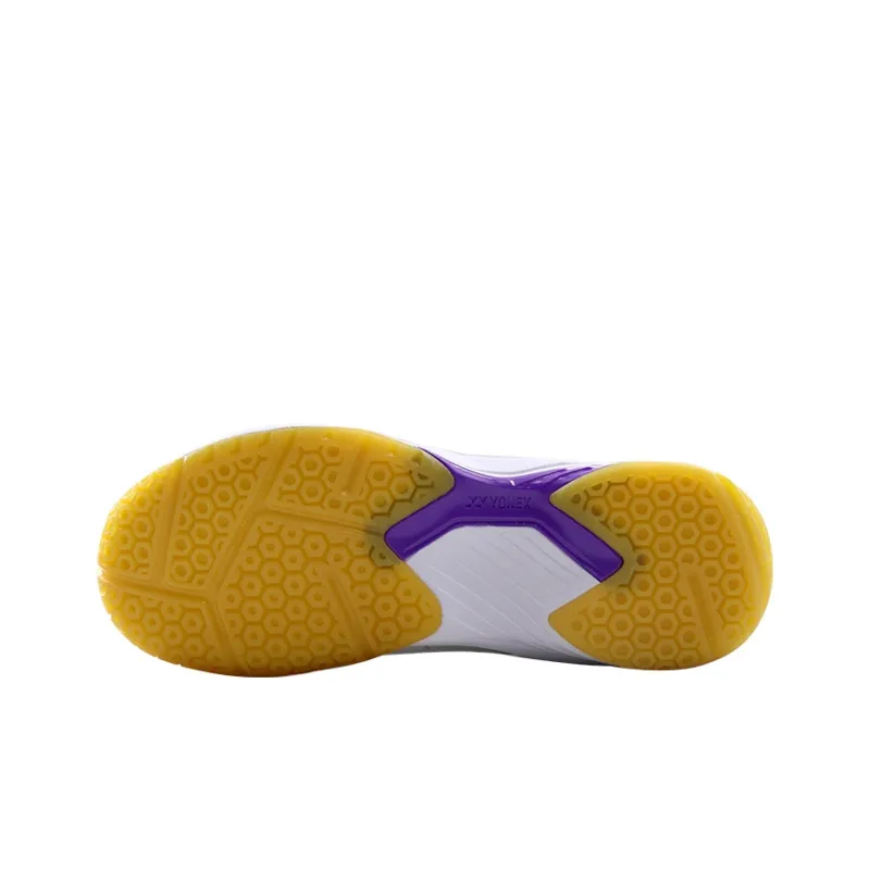 YONEX Cushioning Wear Resistant Coverage Rebound Low Top Badminton Shoes Unisex White Purple-4