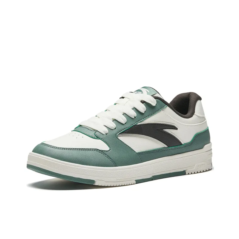 Anta Anti-Slip And Wear-Resistant Lightweight Low-Top Skateboard Shoes Men's White Green-2