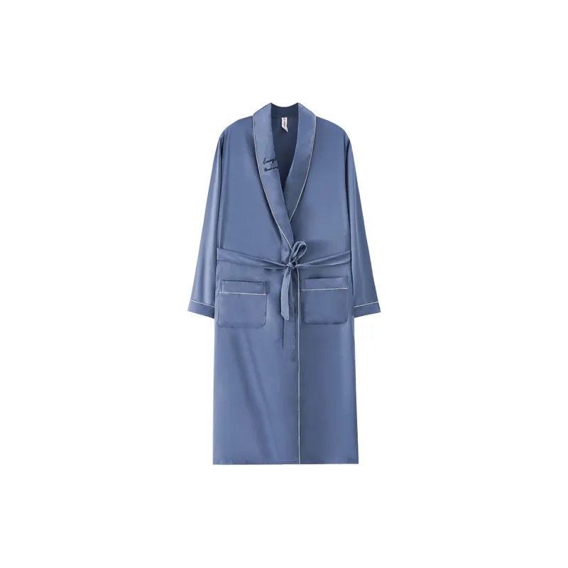 Maultiay Bath Robes Women's Blue-0
