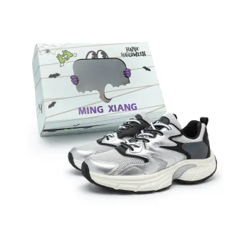 Singing Anti Slip And Wear Resistant Breathable Low Top Chunky Sneakers Unisex Silver