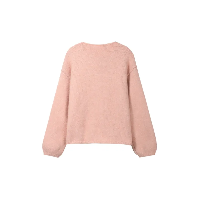 MISHOW Sweater Women's Cheese Peach Pink-1