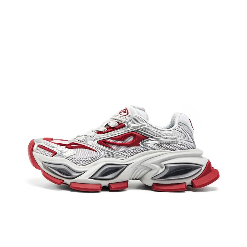 OGR Different Colored Gaze Low Top Chunky Sneakers Unisex Crimson-0