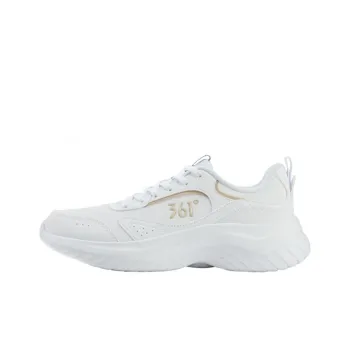 361° Anti Slip Wear Resistant Low Top Casual Running Shoes Women's White Gold