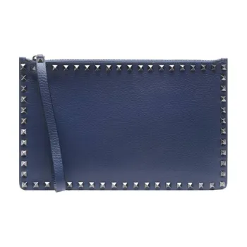 Valentino Leather Clutch Men's Blue