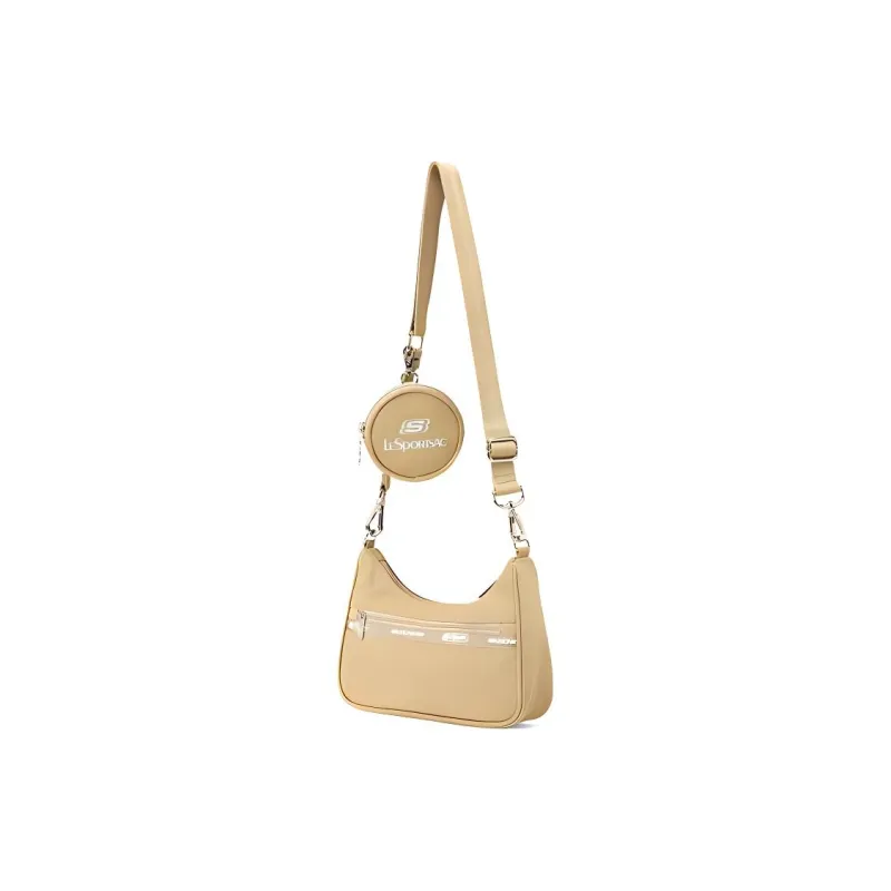 Skechers LeSportsac Collaboration Fabric Shoulder Bag, Crossbody Bag Regular Unisex Beige Umber-3