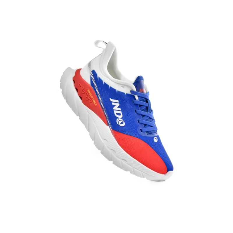JNDO Cushioning Anti-Slip And Wear-Resistant Low-Top Tesla Valve Breathable Casual Running Shoes Unisex White Blue Red-3