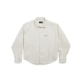 Balenciaga Long Sleeve Oversized Shirt 'White'