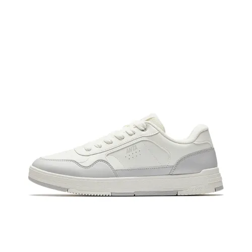 Anta Anti-Slip And Wear-Resistant Lightweight Low-Top Skateboard Shoes Men's White Gray