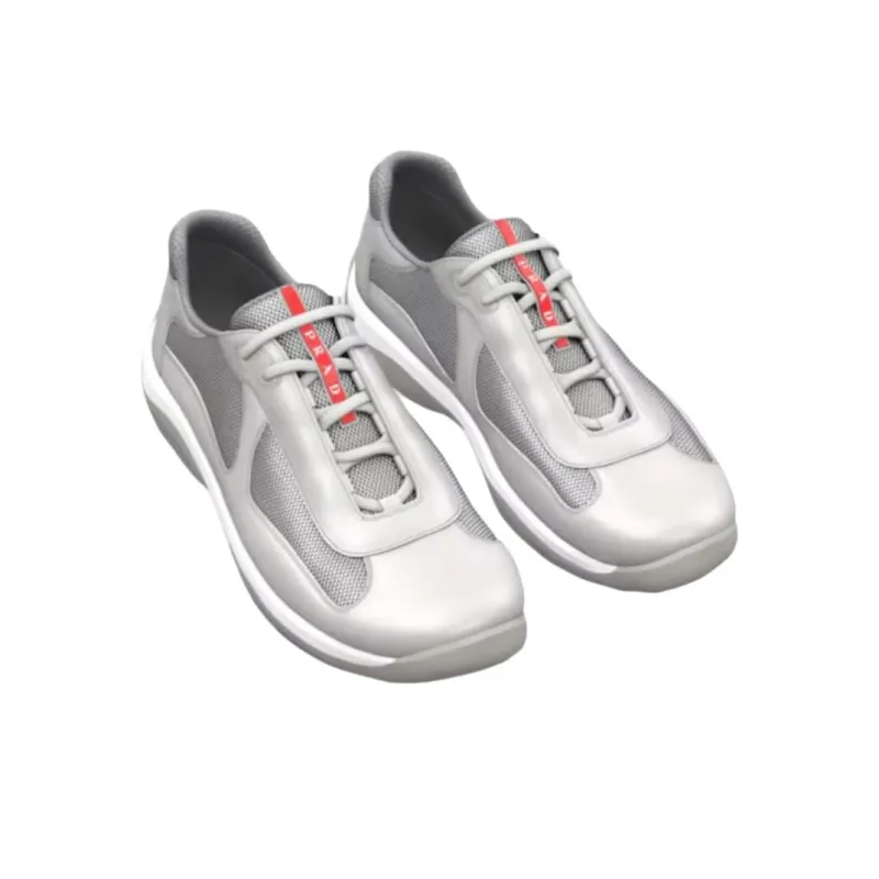 PRADA America's Cup Low Top Casual Shoes 3.5cm Unisex Gray-3
