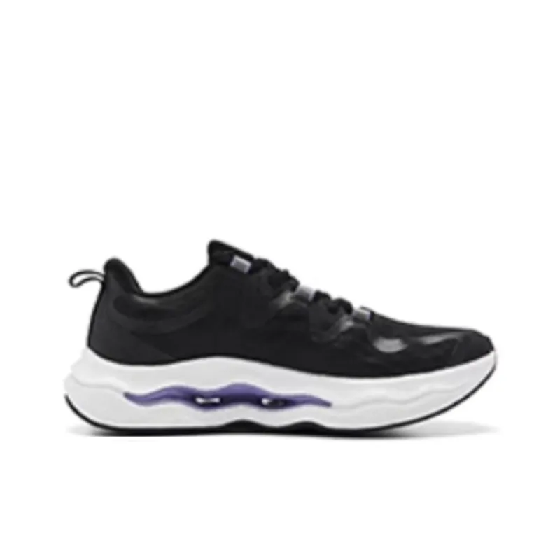 QIAODAN Anti Slip Wear Resistant Low Top Running Shoes Men's Black White-1