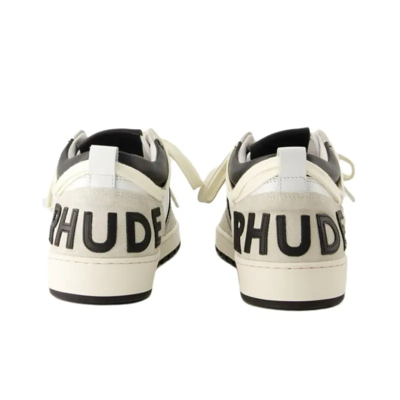 RHUDE Rhecess Low Top Skateboard Shoes Men's Beige-4