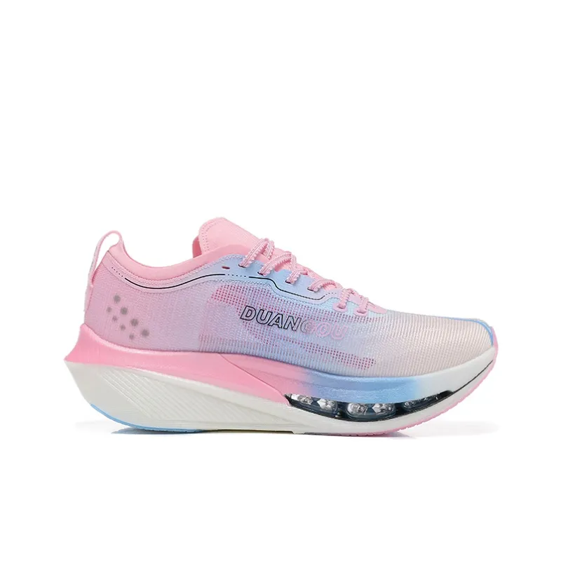 DUANGOU Running Shoes Unisex Low Top Blue Pink Gradient/Glow In The Dark-4