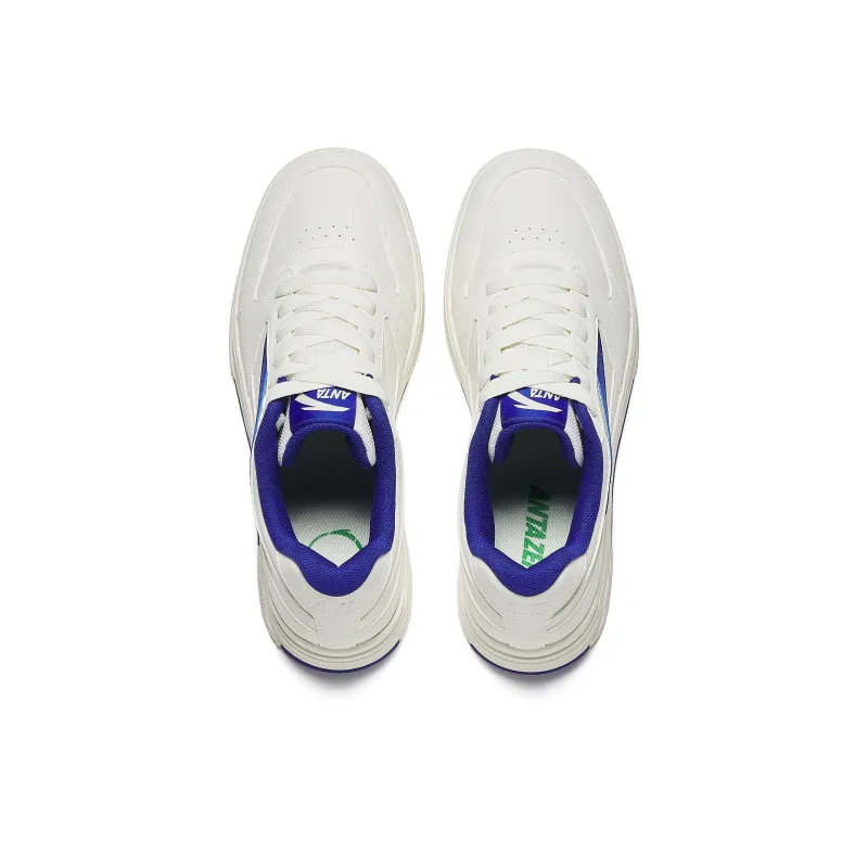 Anta Anti Slip Wear Resistant Low Top Skateboard Shoes Men's White Blue-5