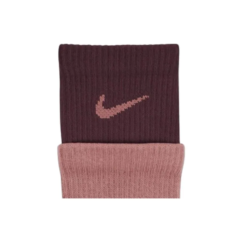 Nike Mid Calf Socks Unisex 604 Stardust Red/Night Brown Red-3