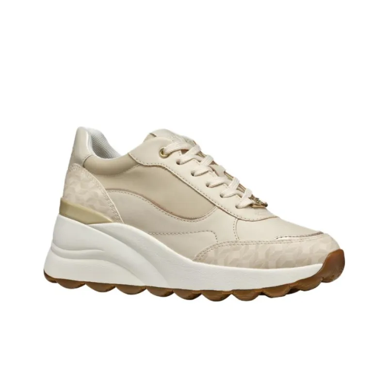 GEOX Spherica Ec13 Anti Slip And Wear Resistant Height Increasing Low Top Casual Shoes Women's Gray White-2
