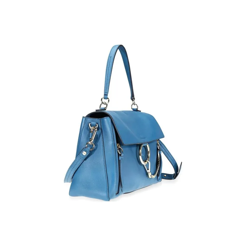 Chloe Faye Suede Calfskin One Shoulder Handbag Women's Blue-1