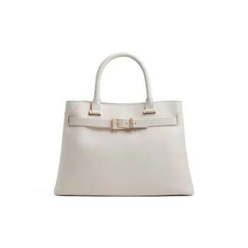 CHARLES&KEITH Cow Leather Handbag Large Size Women's Pink White/Dark Brown