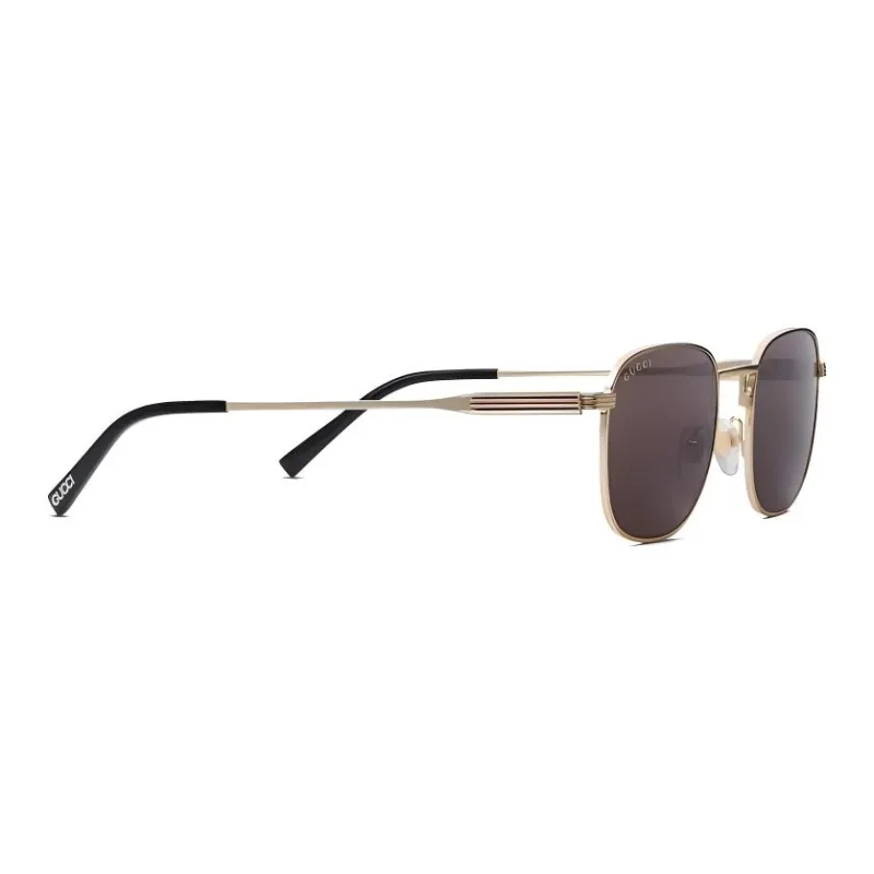GUCCI Metal Round Sunglasses Unisex Gold-1