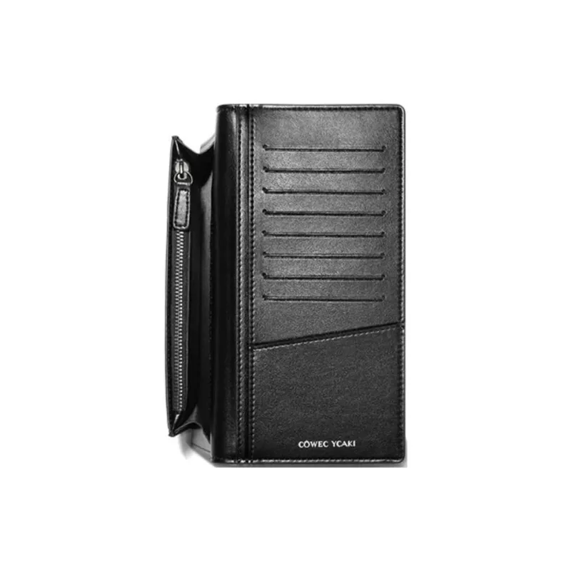 COWEC YCAKI Synthetic Leather Wallet Large Size Men's Black-3