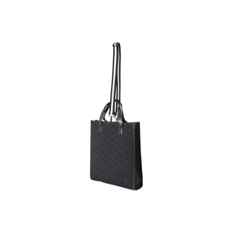 Skechers Fabric Tote Bag Shopping Bag Portable Crossbody Bag Shoulder Bag Regular Unisex Black-2