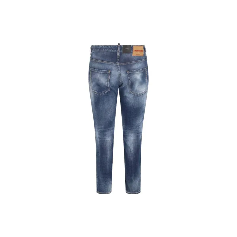 DSQUARED 2 Distressed Logo Patch Slim Fit Jeans-1