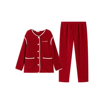 Top Melon Pajama Set Women's Glaze Red
