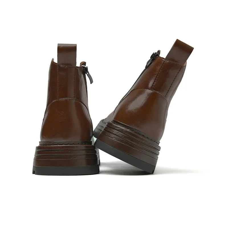 SEPTWOLVES Ankle Boots Men Red Brown/Black-3
