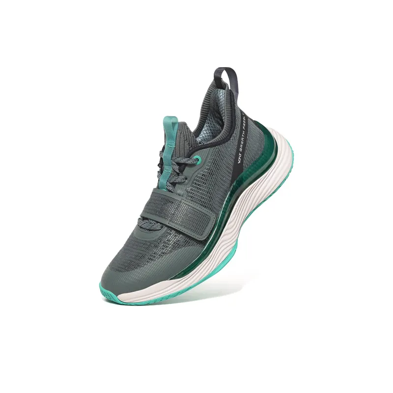 VOIT Cushioning, Slip Resistant, And Abrasion Resistant Low Top Basketball Shoes Unisex Dark Gray/Green-4