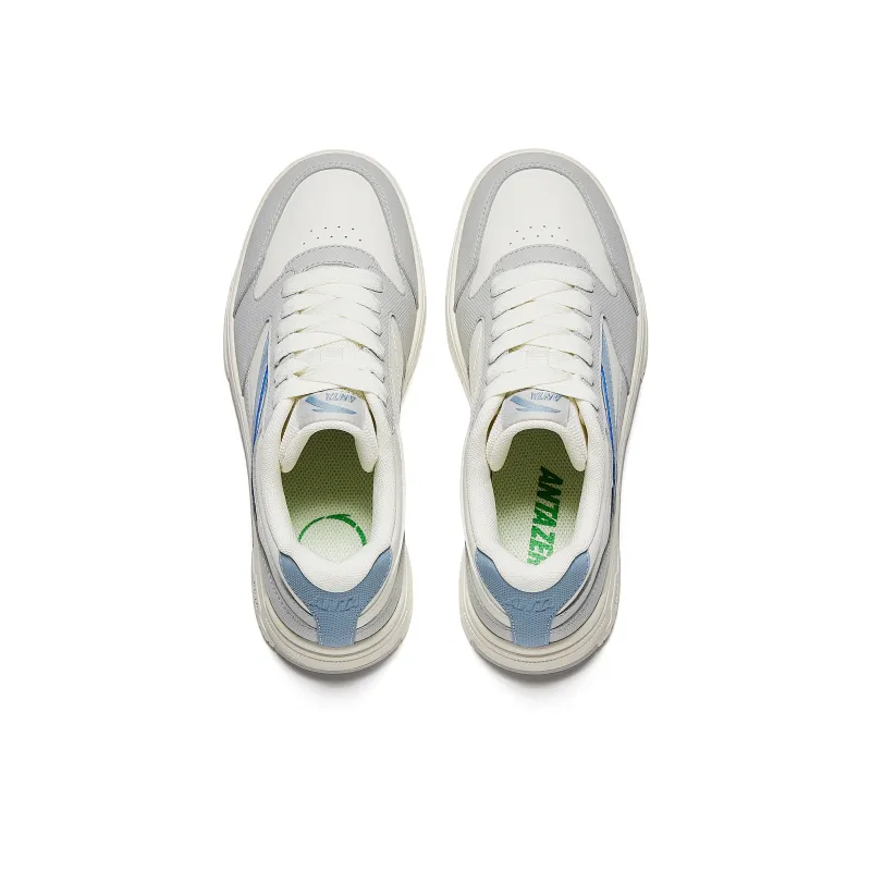 ANTA Skateboard Shoes Women's Low Top Ivory White/Cumulus Gray/Dusty Blue-5