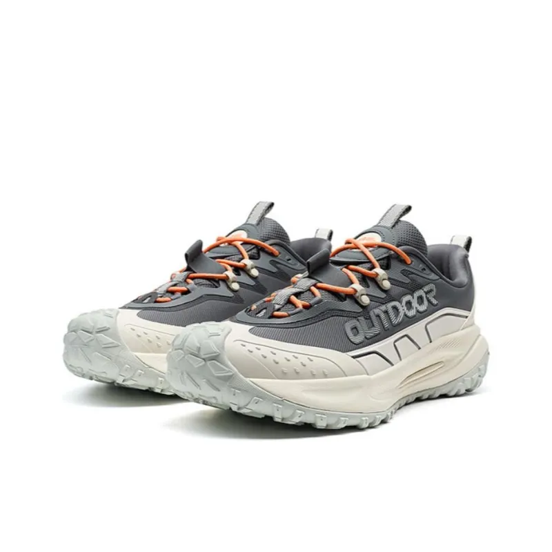 XTEP Anti Slip And Wear Resistant Coverage Low Top Outdoor Shoes Men's Gray White-2