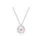 999 Fine Silver-Feather with You Necklace (Pink Zircon)