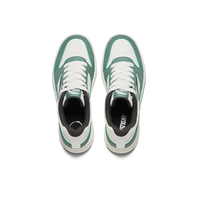 Anta Anti-Slip And Wear-Resistant Lightweight Low-Top Skateboard Shoes Men's White Green-5