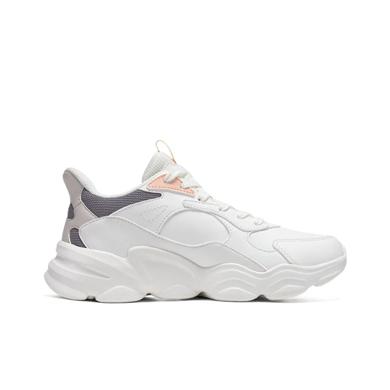 361° Warm Anti Slip And Wear Resistant Low Top Casual Shoes Women's White Zinc Iron Gray-1