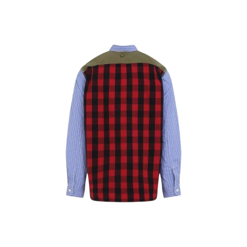 JUNYA WATANABE Striped Checked Button Up Shirt-1
