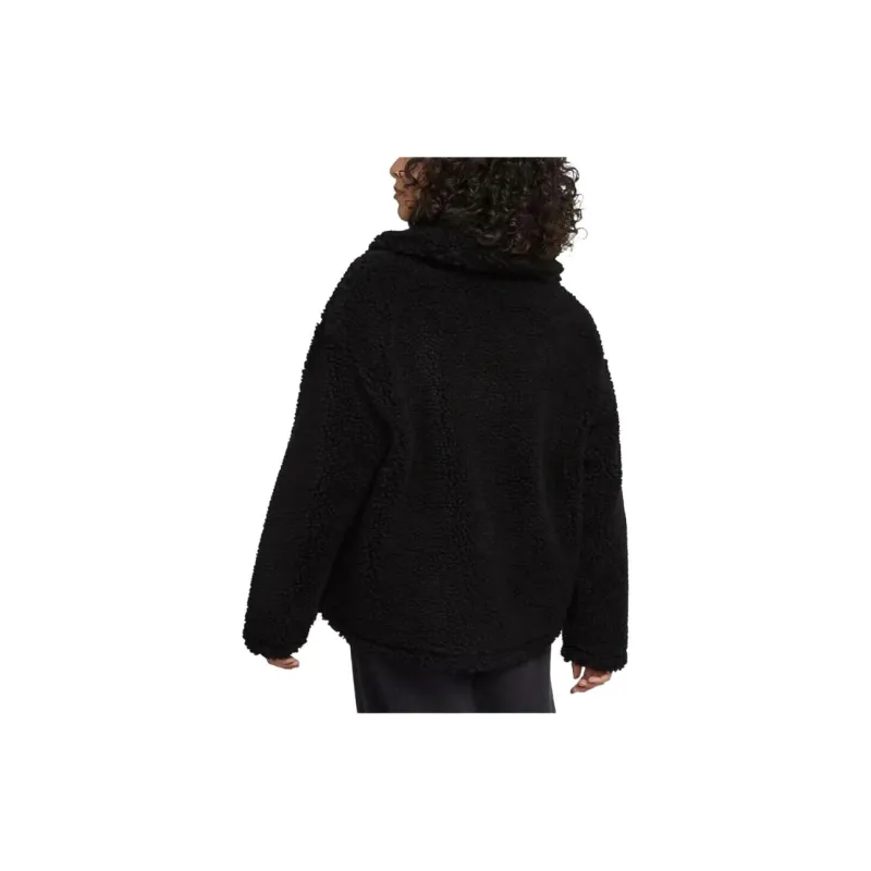 Nike Swoosh Full Zip Sherpa Jacket Black/White-2