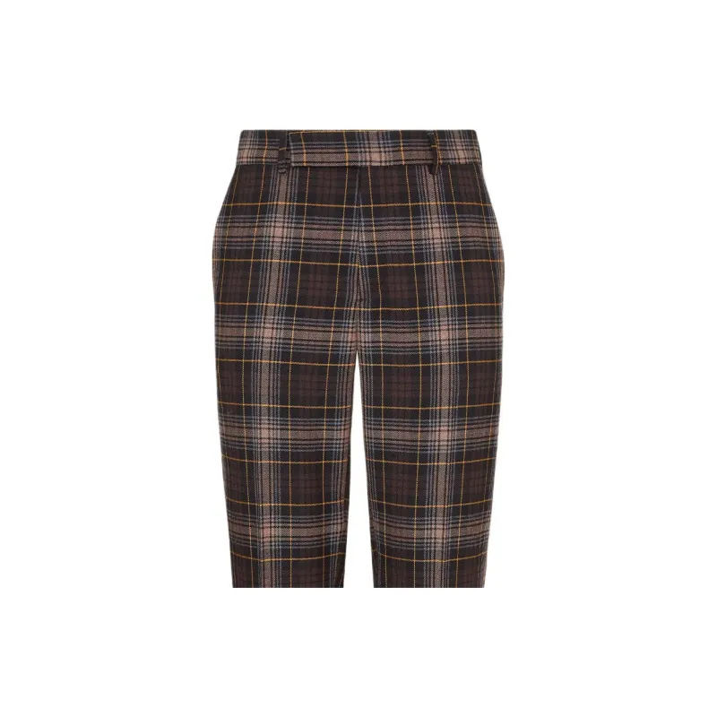 FENDI Tartan Tapered Leg Trousers-5