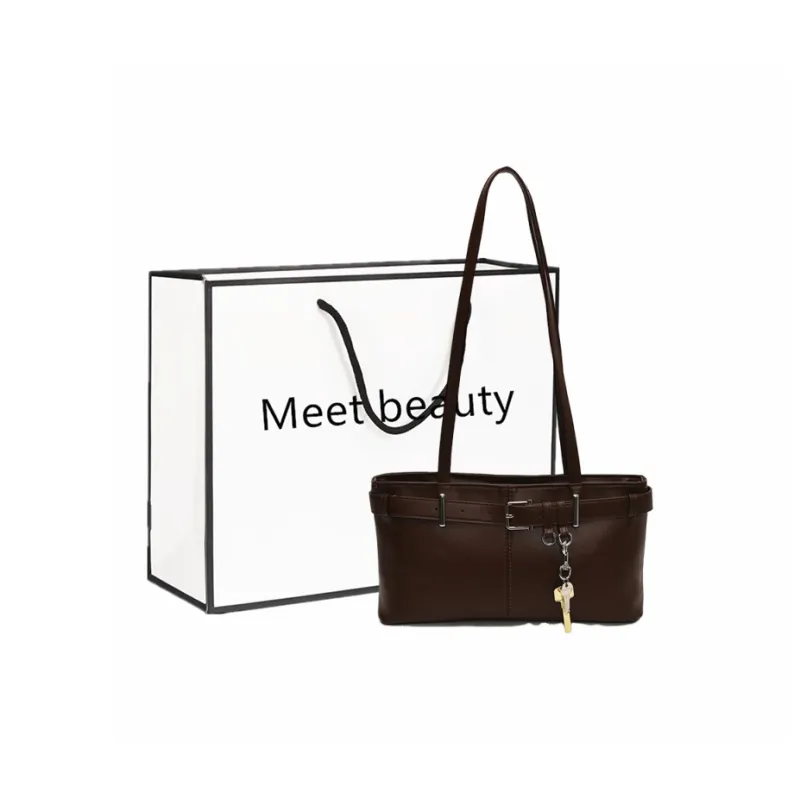 Fitchell PU Shoulder Bag Regular Women's Coffee/Black White Brown/Red-0