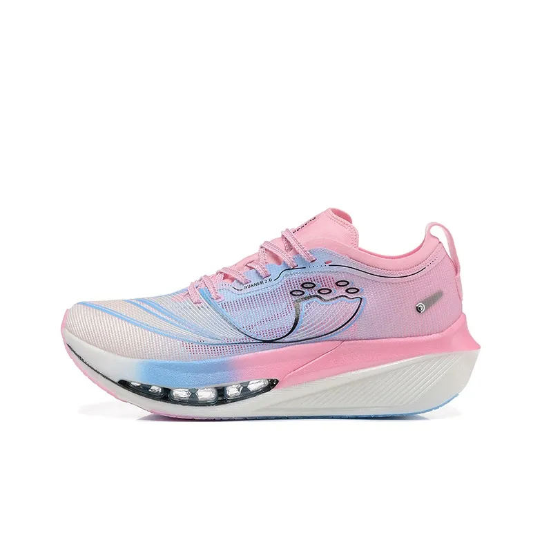 DUANGOU Running Shoes Unisex Low Top Blue Pink Gradient/Glow In The Dark-3