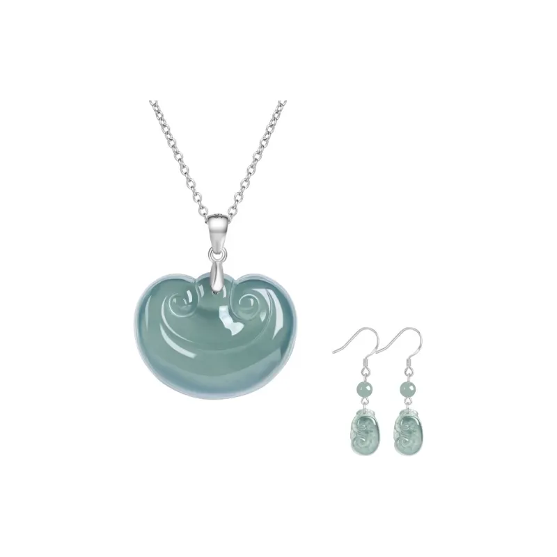 Long Fu Glutinous Jade Necklaces Women's-0